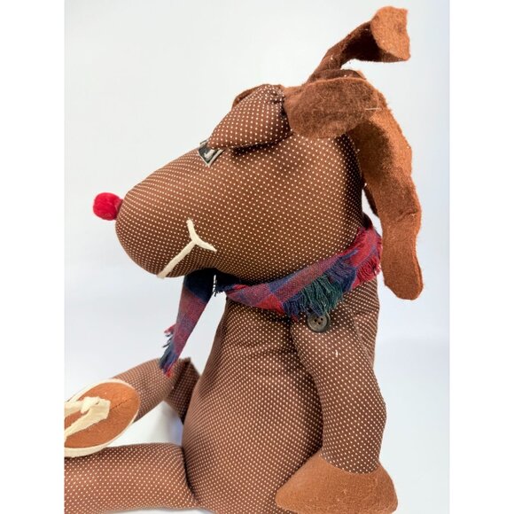 Handmade Polka Dot Reindeer Doll With Plaid Scarf & Felt Accents Brown | Shefl S - Picture 8 of 16